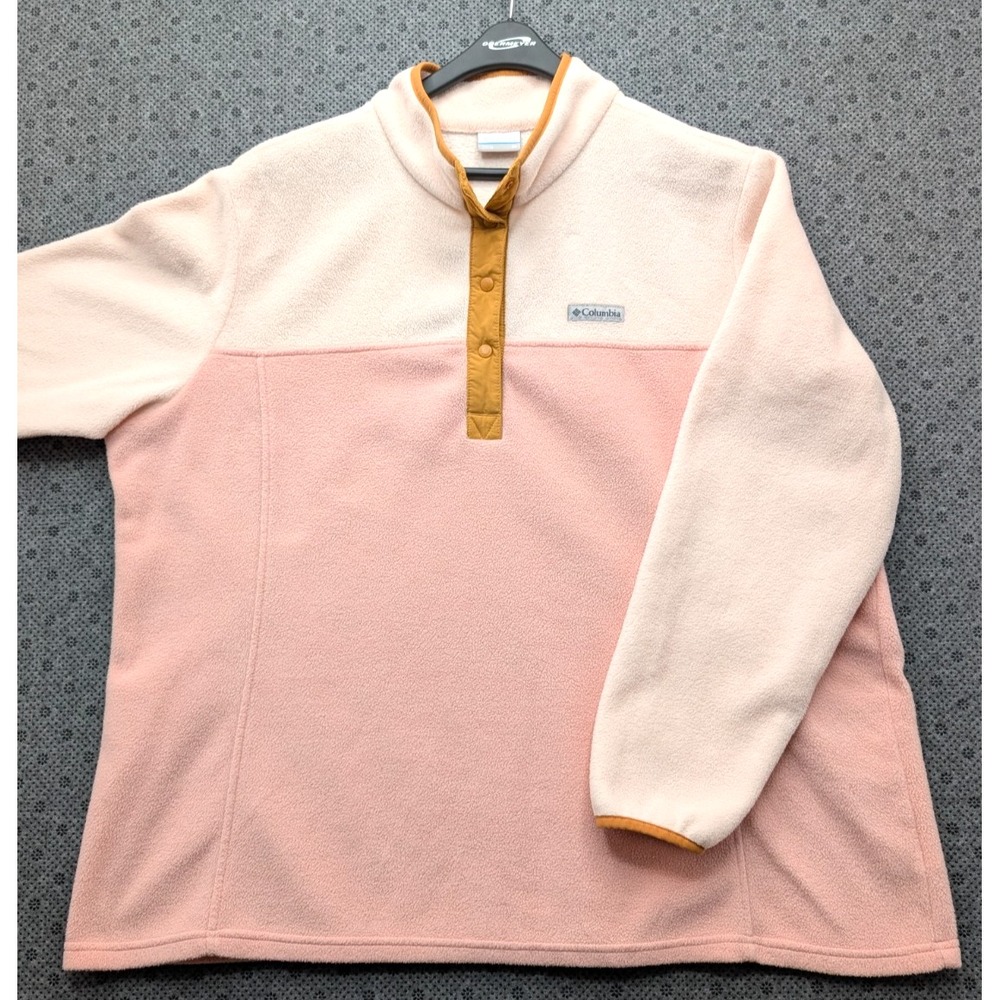 Columbia Womens Benton Springs Half Snap Fleece Pullover 3X Pink Blush